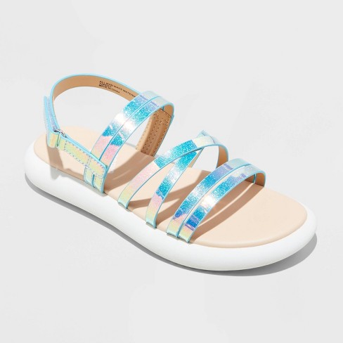 Iridescent deals footbed sandals