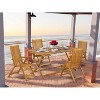 HomeStock 5-Piece Natural Oak Finish Solid Wood Top Dining table with 4 Chairs - 2 of 4