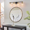 POWLIG 29.53-in 4-Light Black and Gold Modern Dimmable Bathroom Transitional Vanity Light with Transparent Glass Shade - 2 of 4