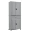 Okak Storage Cabinet, Tall Cabinet with 4 Doors,1 Drawer and Adjustable Shelf, Cabinet for Lving Room, Office, Grey - 3 of 4