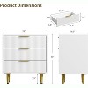 Fluted Dresser for Bedroom with 3 Drawers, Wooden Chest of Drawers with Metal Handle & Feet, Black Dresser for Living Room, Hallway, Bedroom - 2 of 4