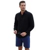 Men's Cotton Linen Sets 2 Piece Long Sleeve Beach Outfits Button Down Shirts and Shorts Casual Summer - 2 of 4
