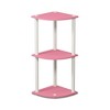 Furinno 3-Tier Corner Display Rack Open Multipurpose Bookcase Cabinet with Adjustable Shelves,Pink/White - 4 of 4