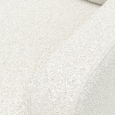 Ivory Boucle Swivel Recliner Accent Chair with Metal Base