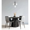 Royal Hampton 47 Inch Handcrafted Mango Wood Round Dining Table, Slatted Flared Base, Black - 2 of 4