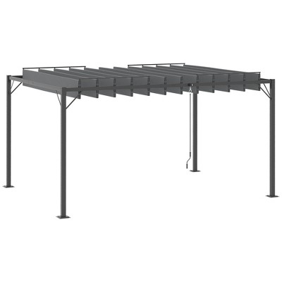 Outsunny Outdoor Louvered Pergola Patio Aluminum Gazebo With Adjustable ...