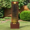 Teamson Home 38.5" Faux Slate Contemporary Outdoor LED Waterfall Fountain with Pebble Base, Red Rock - 4 of 4