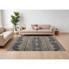 Gray Blue and Ivory Wool Floral Hand Knotted Area Rug - 2 of 4