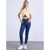 Allegra K Women's Turndown Collar Short Sleeves Crop Casual Jean Jacket - 4 of 4