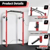 Squat Rack, 87.8” Wall Mounted Squat Rack 1600LB Capacity - Commercial Power Rack for Home Gym w/Multi-Grip Pull-Up Bar/J-Cups/Landmine - 4 of 4