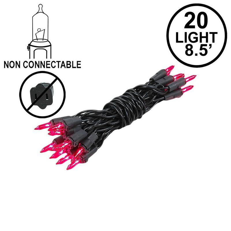 Novelty Lights 20 Light Incandescent Craft Mini Christmas String Lights Black Wire 8.5 feet, 2 of 5