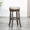 FURNIinspire Counter And Bar Stools Counter Stool Bar Chair, Fixed Height Armless Kitchen Stool, Leather Seat, Thick Cushion, Gray, 17"*17"*30" - 4 of 4