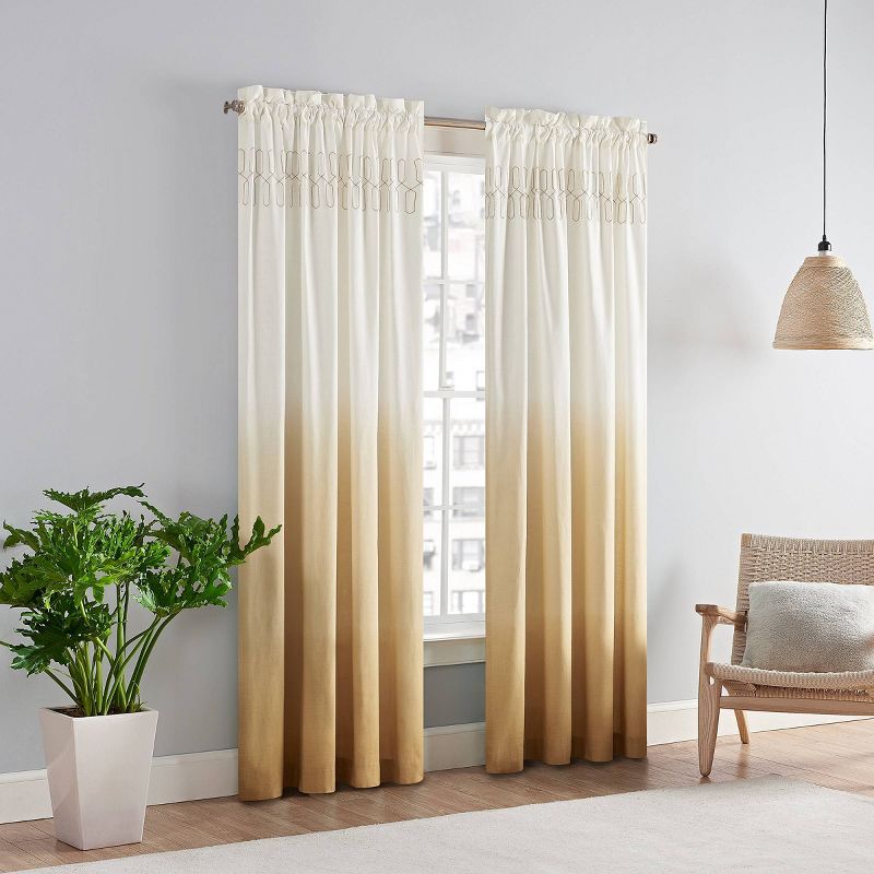 Arashi Ombre Embroidery Light Filtering Curtain Panel - Vue, 4 of 17