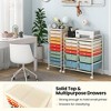 Tangkula Office Rolling Cart 12 Storage Drawer Studio Organizer Bins Scrapbook Paper Macaron - 4 of 4
