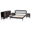 Baxton Studio Florica Art Deco Black Wood Queen 5-Piece Bedroom Set - 3 of 4