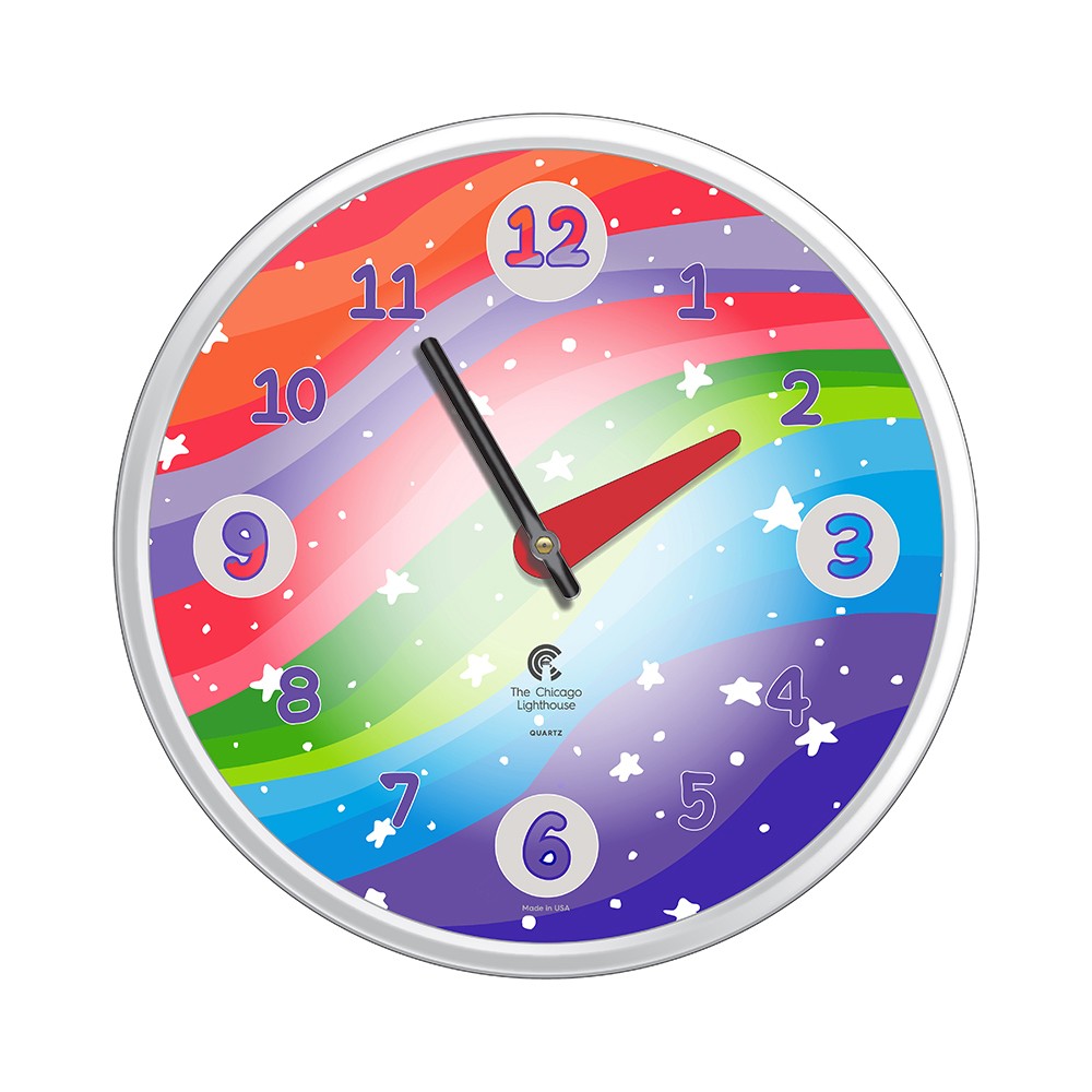Photos - Wall Clock 12.75" x 1.5" Stars Ultraviolet Decorative  White Frame - By Chi