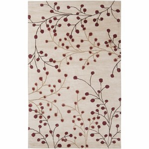 Hauteloom Elsu Beige&Burgandy Wool Rug - 1 of 4