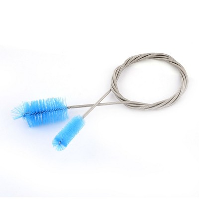 Unique Bargains Aquarium Flexible Spring Air Tube Hose Pipe Cleaning Brush Blue 66 inch Length