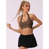 Allegra K Women's Halter Backless Ribbed Sports Bras Workout Fitness - 4 of 4