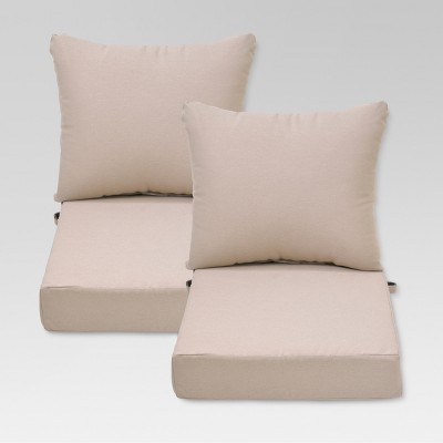 Ft Walton 4pc Outdoor Deep Seating, Threshold Outdoor Cushions Linen