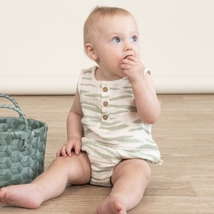 Organic Bubble Onesie - Zebra Stripes - 1 of 4