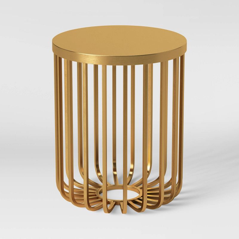 Kibara Cage Accent Table Brass - Threshold&#8482;, 4 of 11