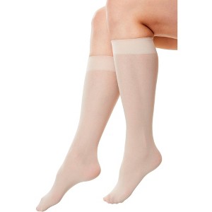 Comfort Choice Women's Plus Size 3-Pack Knee-High Support Socks - 1 of 4