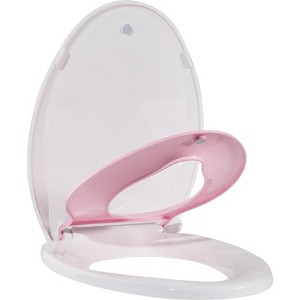 Round Toilet Seat with Toddler Seat Built in, Potty Training Toilet Seat Round Fits Both Adult and Child, with Slow Close and Magnets - 1 of 3