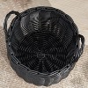 Lucius Round Resin Woven Wicker Basket with Handles - 13" x 13" x 10.2" - Black - For Clothes, Towels, Toys, Magazines Storage and Home Decoration - 2 of 4