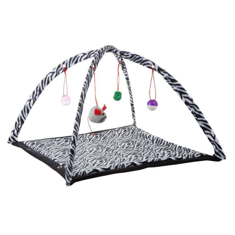 Pet Adobe Cat Activity Center - Interactive Play Area With Hanging Toys for Cats and Kittens, 1 of 6