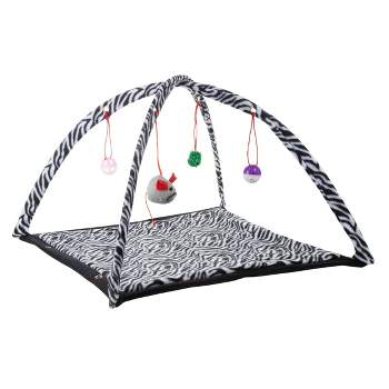 Pet Adobe Cat Activity Center - Interactive Play Area With Hanging Toys for Cats and Kittens