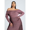 ELOQUII Women's Plus Size Lurex Off Shoulder Dress - 4 of 4