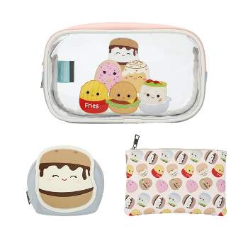 Squishmallows Food Squad Travel Cosmetic Bags (Set of 3)