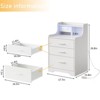 LED Nightstand with Charging Station & 3 Drawers, Bed Side Table Wood End Table - 2 of 4