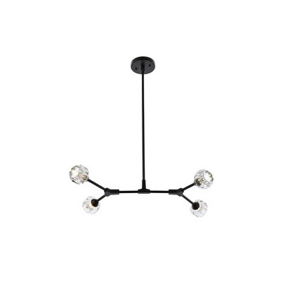Elegant Lighting Zayne 4 - Light Pendant in  Black