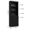 Bookcase with Drawers 70.27 in Tall Bookshelf Farmhouse Bookcases Wooden Deep Bookshelves Storage Cabinet Organizer for Living Room, Study, Kitchen - 2 of 4