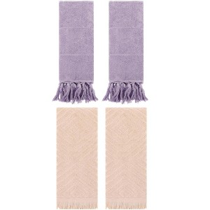 REGALWOVEN 4 Packs Cotton Soft and Absorbent Bathroom Turkish Hand Towels with tassel - 1 of 4