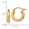 Black Bow Jewelry 3mm x 13mm 14k Yellow Gold Classic Round Hoop Earrings - 4 of 4