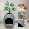 LunaLulinlk grey cat litter box set with artificial plants, additional scoop, and replaceable litter box liner - 2 of 4