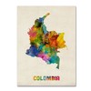 Michael Tompsett 'Colombia Watercolor Map' Canvas Art - image 2 of 3