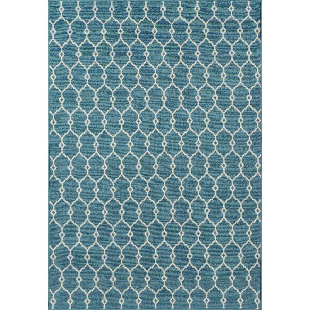 Indoor/Outdoor Fretwork Area Rug - Blue (5'x8')