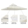 Yescom 10x10Ft UV30+ Gazebo Replacement Top for 2 Tier Outdoor Canopy Cover Patio Backyard Party Deck Ivory White - 3 of 4