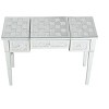 ModernLuxe Mirrored Makeup Vanity Desk with Crushed Diamond Inlay, Silver Dressing Table with Flip-Top Mirror, Glass Console Table with Drawers - 4 of 4