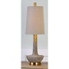 Uttermost Mid Century Modern Table Lamp 30 3/4" Tall Faux Stone Ivory Brass Oatmeal Linen Drum Shade for Living Room Bedroom House - 2 of 2