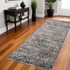 HomeRoots 8' Gray and Ivory Abstract Runner Rug - 2 of 4