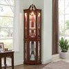 Wooakway 71"H Walnut Display Cabinet with Lights Adjustable Shelves Mirrored Back - 2 of 4