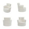 360° Swivel Accent Chair, Modern Round Barrel Chair with Adjustable Headrest,Cream Berber Fleece Upholstered Chair for Living Room or Office-Koiai - 3 of 4