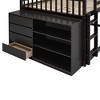 PAGED Simple Wooden Bunk Bed Loft Bed, Full over Full Bed Frame with 4 Drawers, 3 Shelves, Ladder and Guardrail for Kids, Teens - 4 of 4