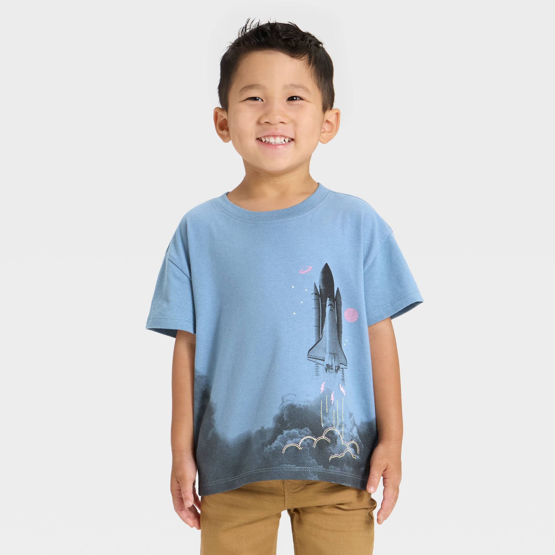 Toddler Boys' Short Sleeve Oversized T-Shirt - Cat & Jack™ Blue 3T