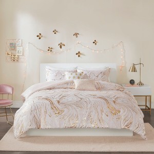 5Pcs Duvet Set, Modern Solid Bedding Set, Microfiber Bed Comforter - 1 of 4
